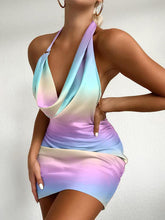 Milk Silk Halter One Step Tie Dye Dress